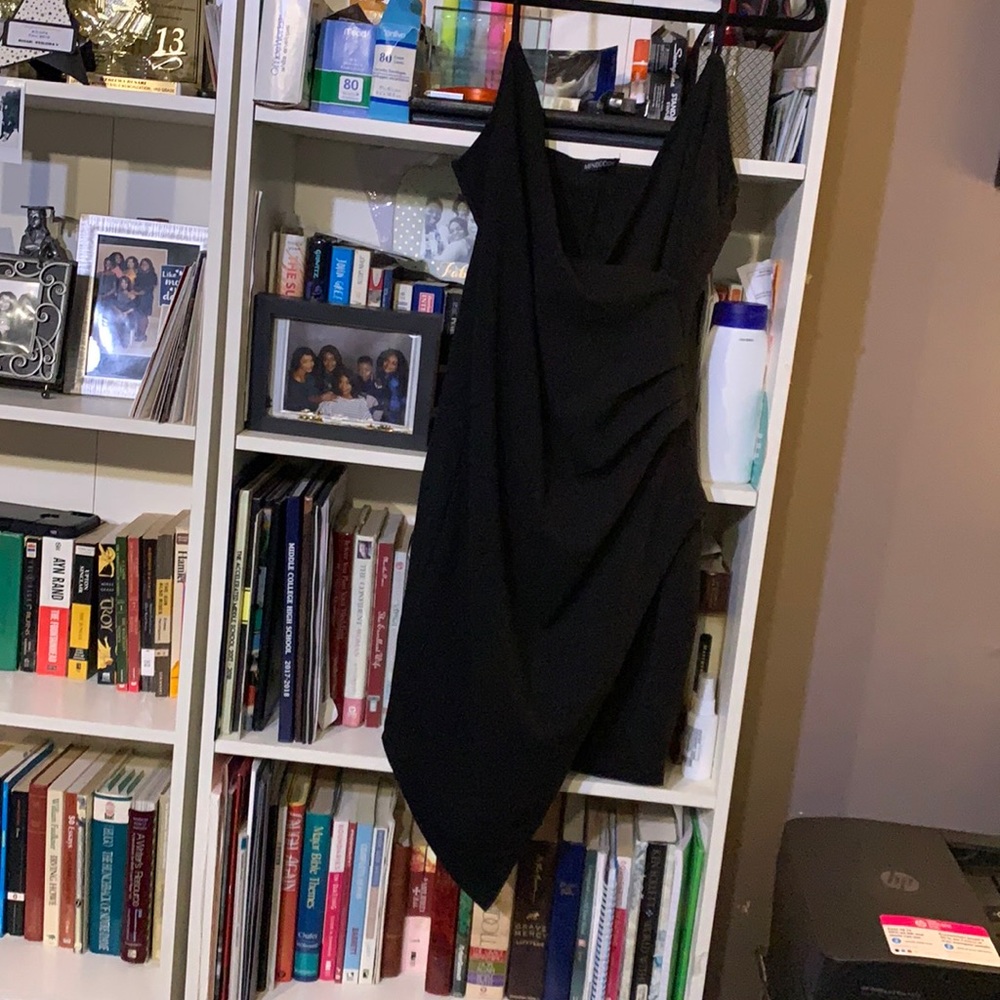 Asymmetrical mini Black dress